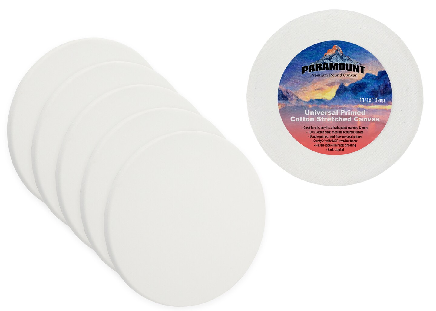 Paramount Round Stretched Canvases - Create a Unique Look with a Round Stretch Canvas for Painters, Students, Commissions, &#x26; More!