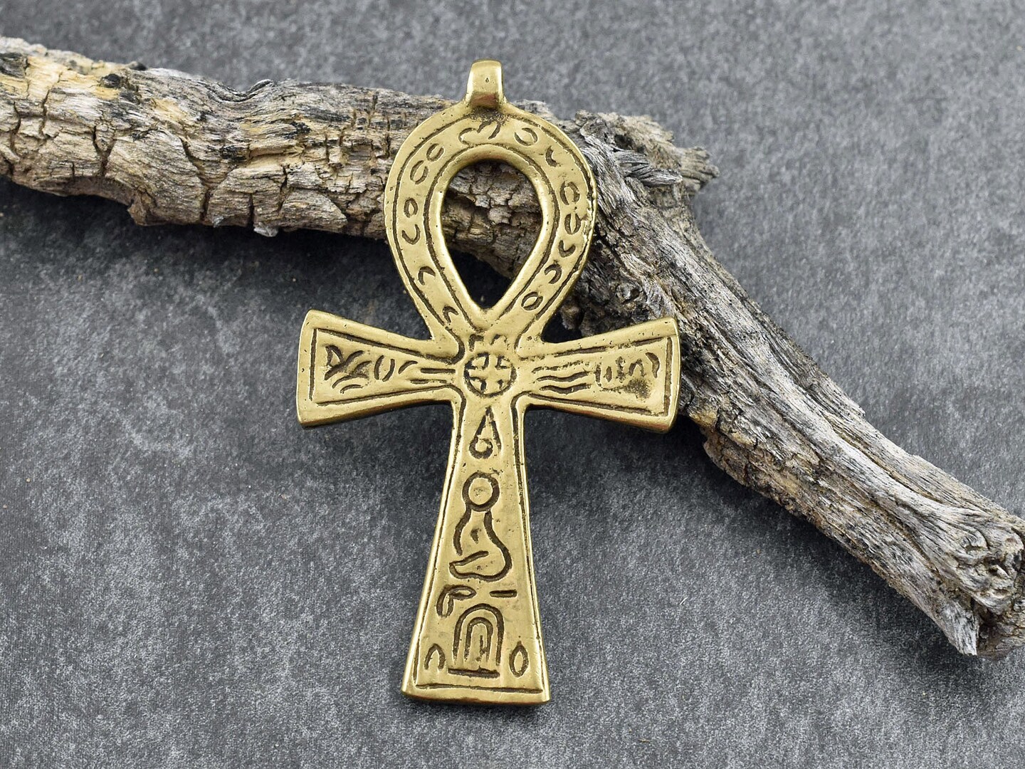 62x43mm Brass Ankh Cross Pendant Michaels