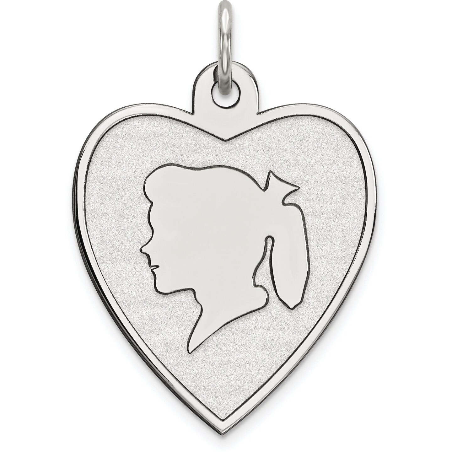 Sterling Silver Girl Heart Charm Jewerly 20mm x 17mm Michaels