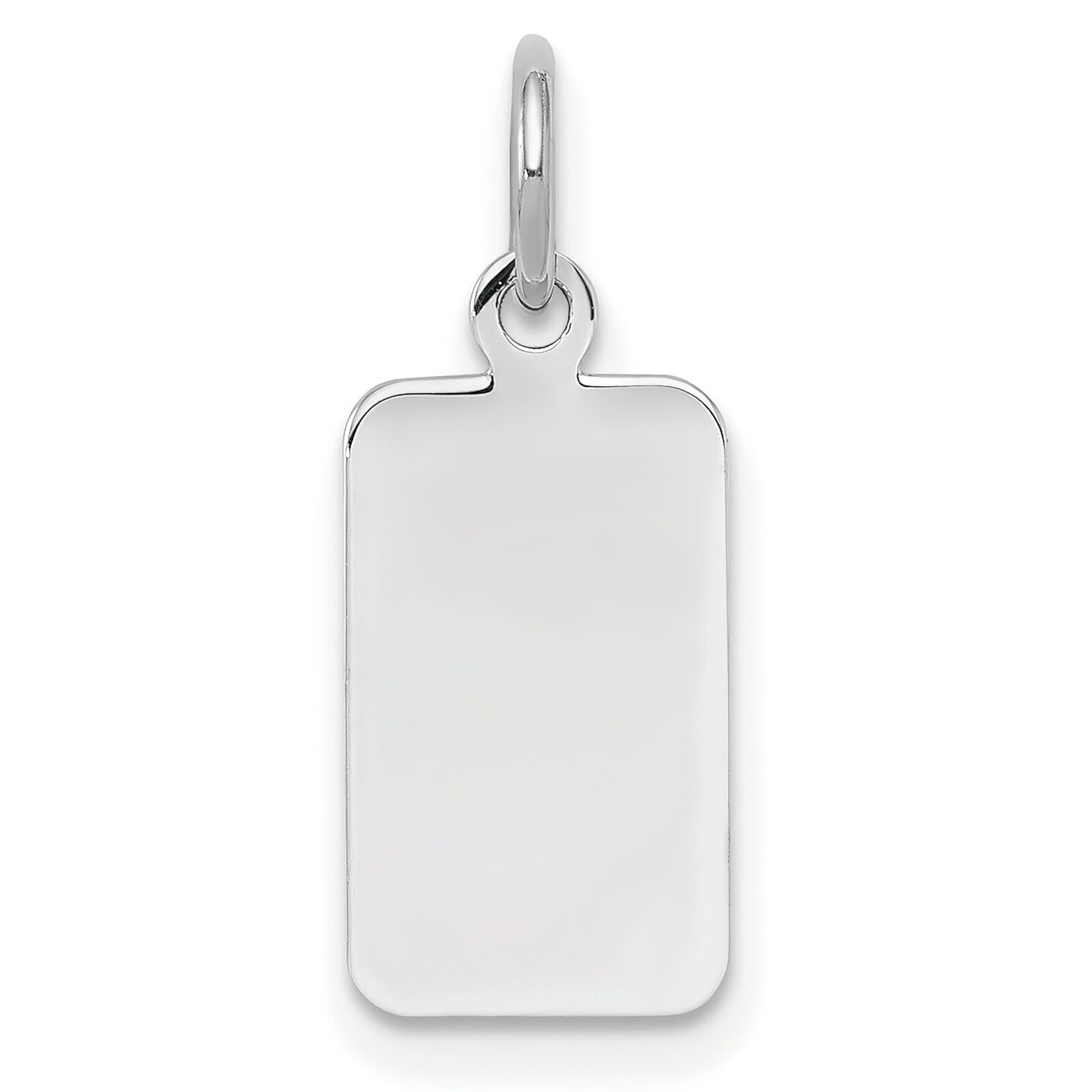 Sterling Silver Disc Rectangle Charm 0.035" 7.7mm Jewerly 17mm x 8mm
