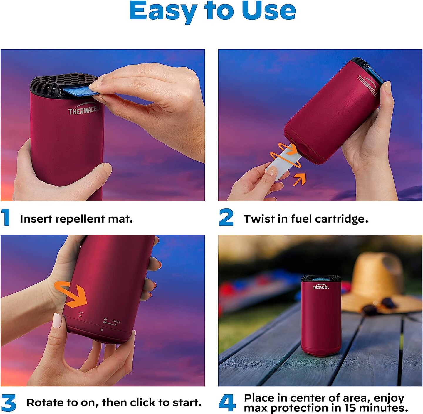 Thermacell Patio Shield Mosquito Repeller; No Candles or Flames, DEET-Free, Scent-Free, Bug Spray Alternative 2-Pack