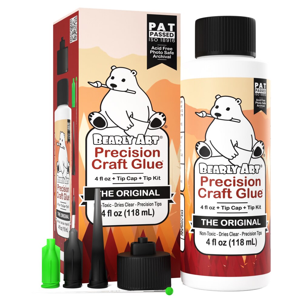 Bearly Art Precision Craft Glue THE ORIGINAL 4 oz w Precision Tip