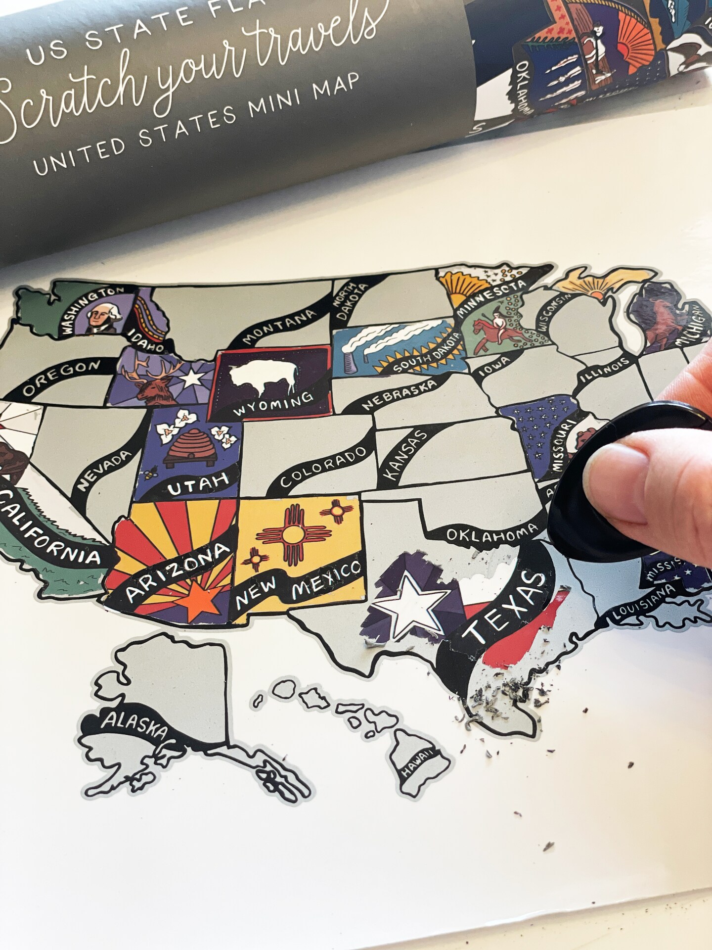 Scratch Your Travels USA State Flag Map (10x8") MakerPlace by Michaels