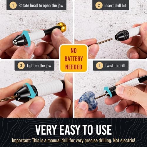 Manual Craft Drill Sharp HSS Micro Mini Twist Drill Bits Set, Small Rotary Tools for Wood, Plastic, Miniature - Blue