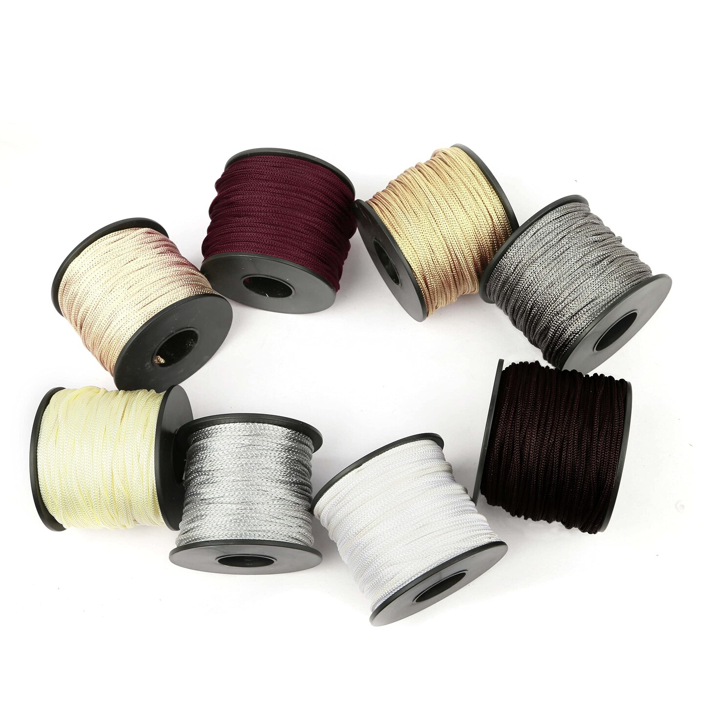 2mm 50 Yards Braided Lift Shade Cord for Necklace Bracelet String Cord, Blind Shade, Trim and Shoelaces (Gold)