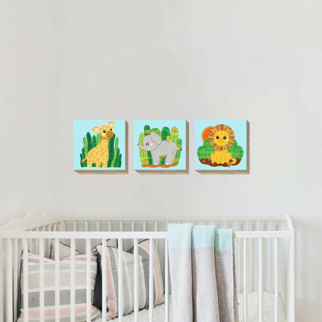 Safari Nursery Wood Wall D&#xE9;cor Set