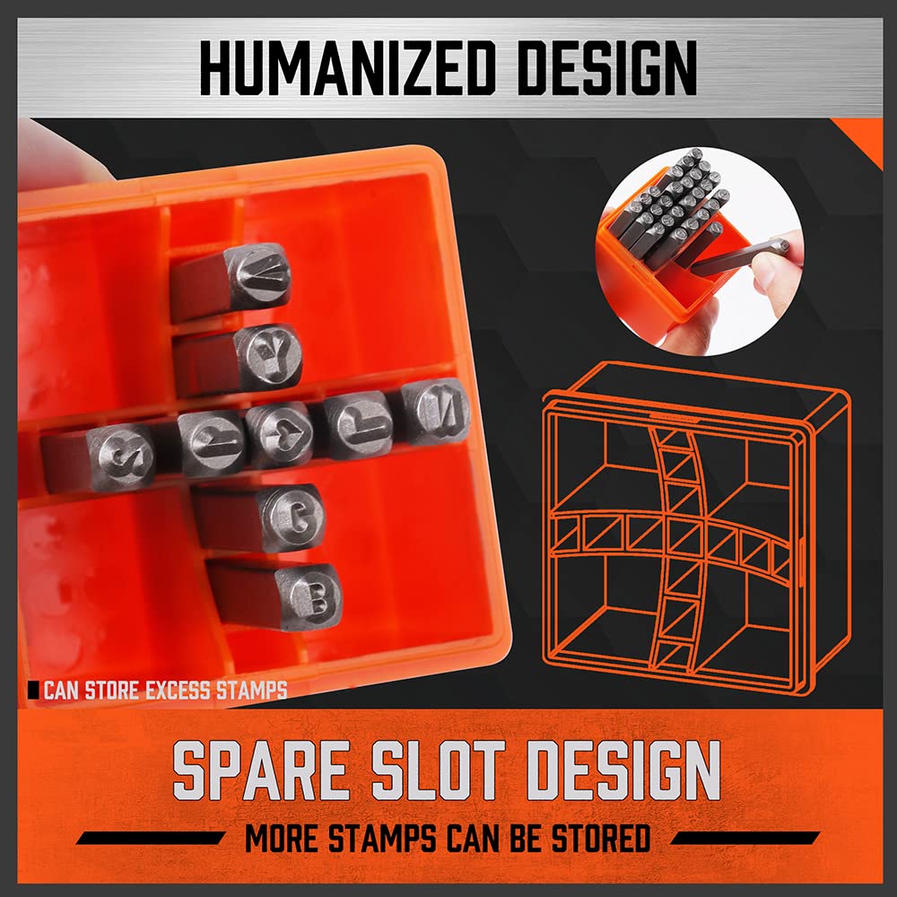 37 Pieces Number and Letter Stamp Set 1/8 (3mm) (A-Z & 0-9 + Love) Punch Perfect for Imprinting Metal Stamping kit, Plastic, Wood, Leather.