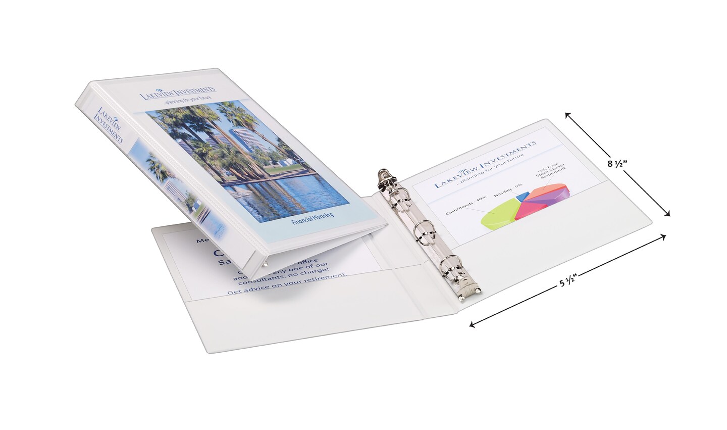 Avery Mini Durable View 3 Ring Binder, 0.5&#x22; Round Rings, Holds 5.5&#x22; x 8.5&#x22; Paper, 1 White Binder (27726)