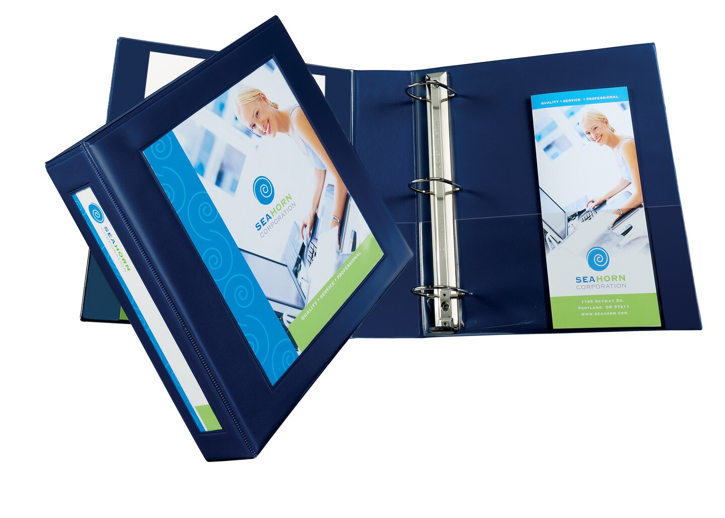 Avery Heavy-Duty Framed View 3-Ring Binder, 2&#x22; One Touch EZD Rings, 1 Navy Blue Binder (68033)
