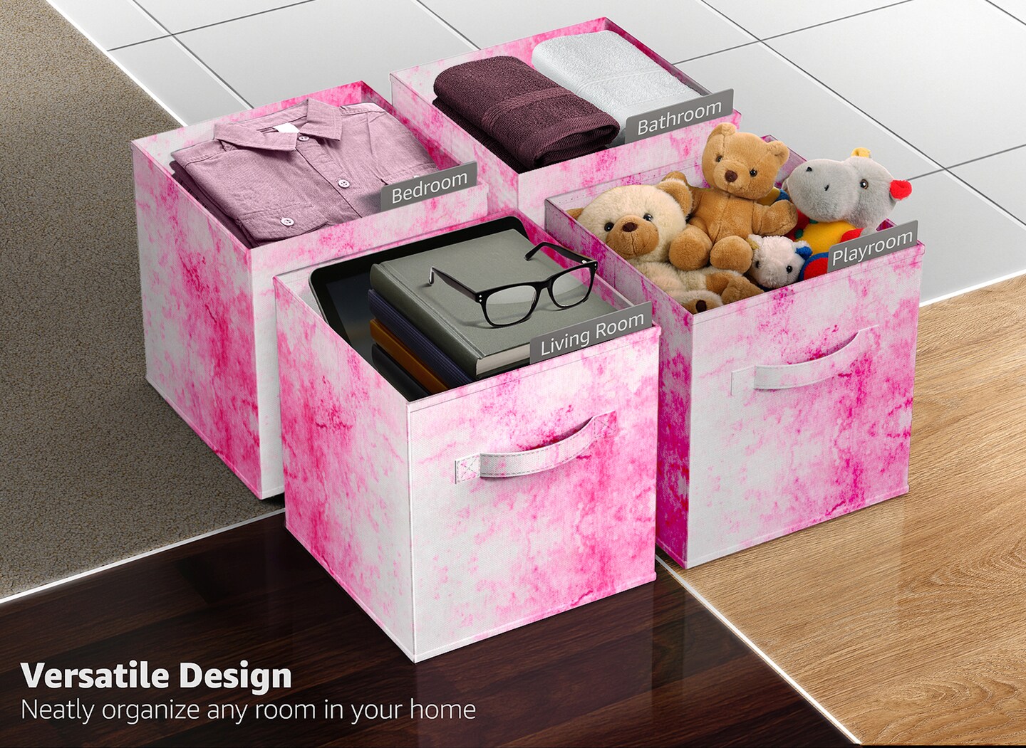 Sorbus 1-Pc 11 Inch Foldable Storage Cubes with Handles- for Organizing Home, Shelves, Nursery, Playroom, Closet and More