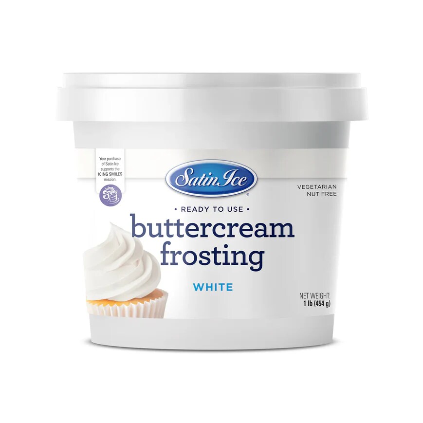Satin Ice Ready to Use White Buttercream Frosting 1 lb Pail Bucket