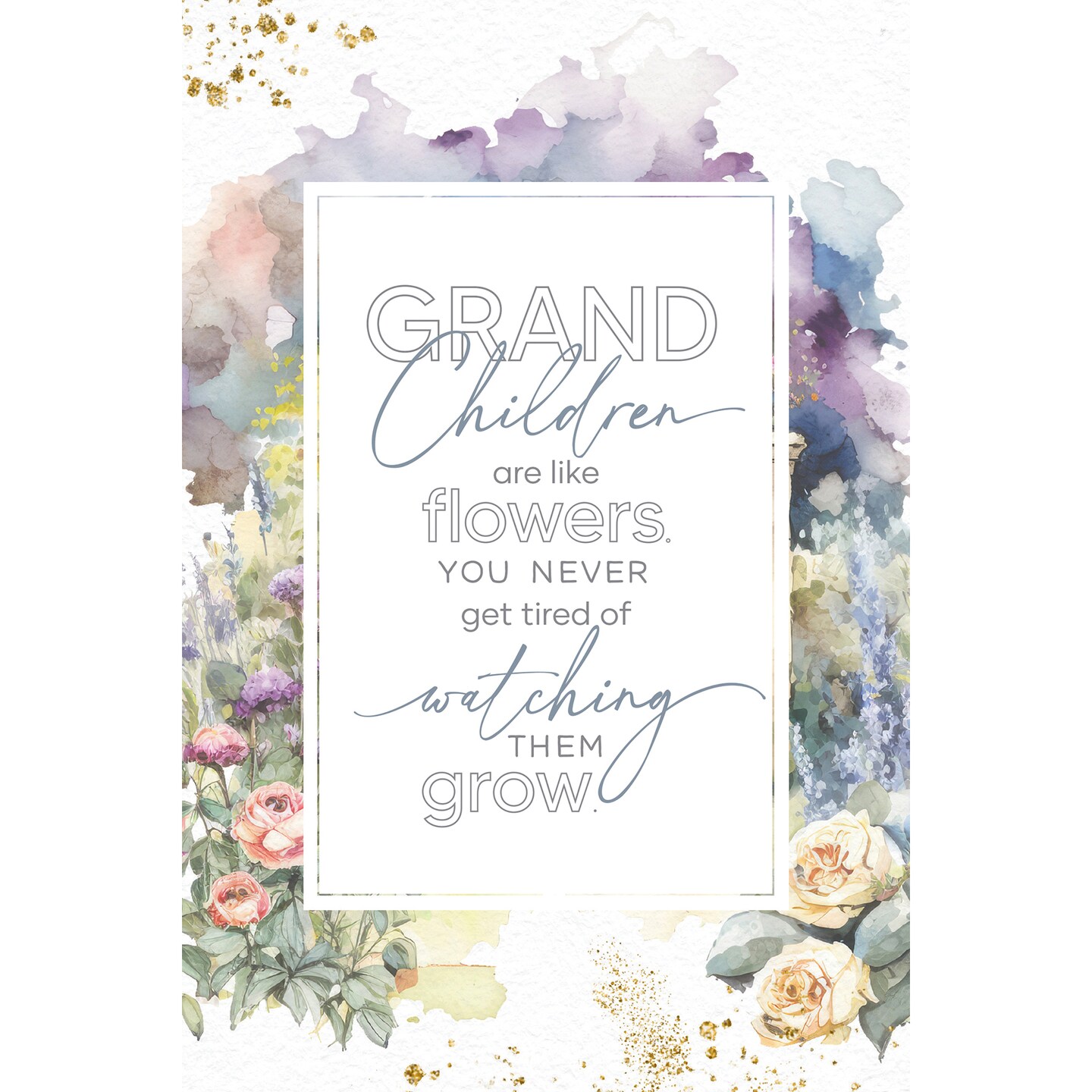 Grandchildren Wood Plaque with Easel and Hook Wall Tabletop Art - 6 inches x 9 inches