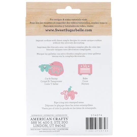 Cookie Cutters Sweet Sugerbelle Stamp and Cutter Set Words 4 Pieces