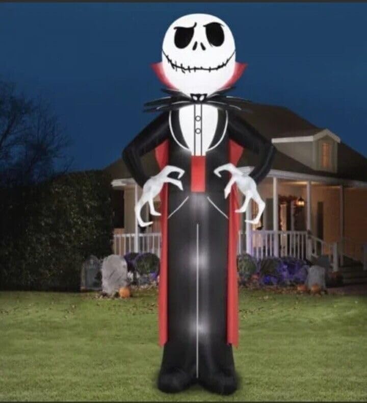18&#x27; Gemmy Airblown Inflatable Halloween COLOSSAL Nightmare Before Christmas Jack Skellington Pumpkin King Yard Decoration 554828
