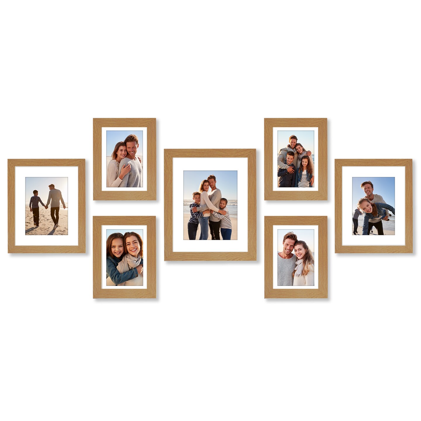 Americanflat 11x14 (1), 8x10 (2), 5x7 (4) Gallery Wall Frame Set - Set of 7 - Collage Wall Art Decor - Shatter Resistant Glass - Adjustable Hanging Hardware - Includes Easels