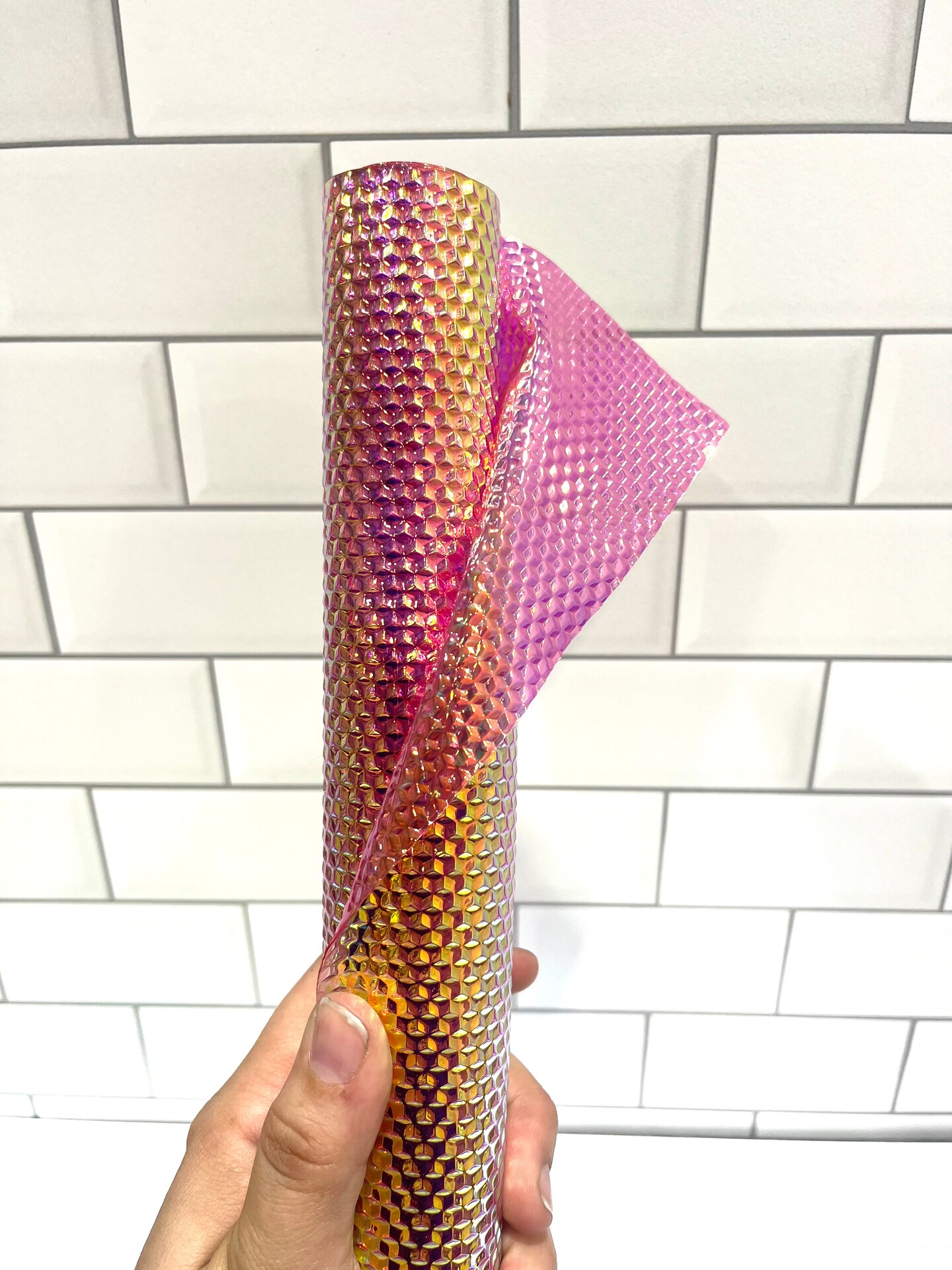 Semi-Clear textured cubic vinyl
