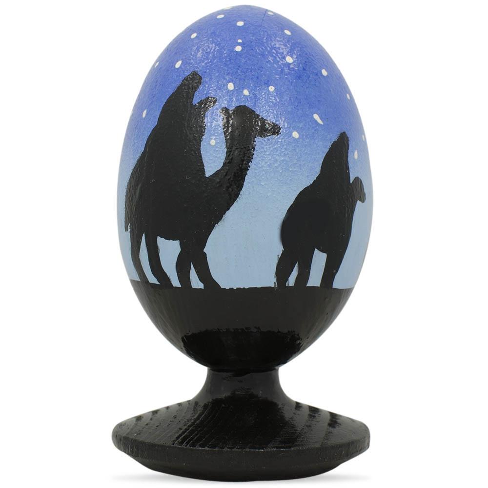 Wise Men Walking Under Star of Bethlehem Nativity Wooden Figurine