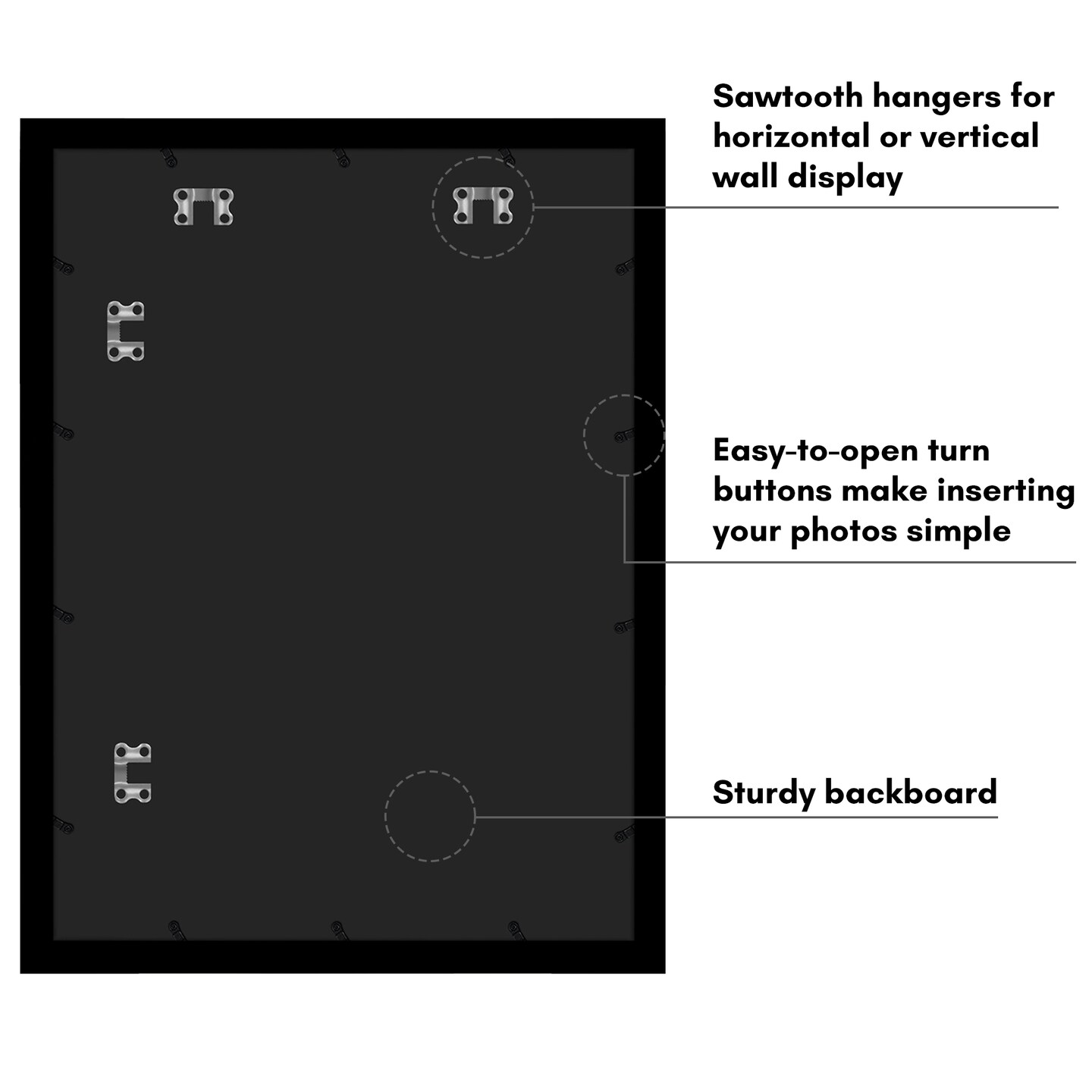 Americanflat Poster Frame with Mat - Large Picture Frame - Polished Plexiglass Cover - Hanging Hardware for Horizontal and Vertical Display - Black