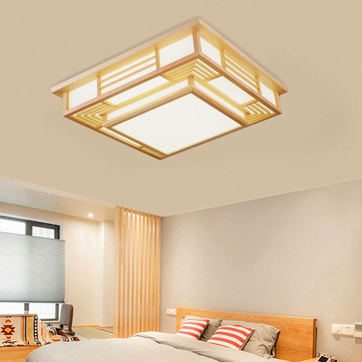 Kitcheniva 48W Wood LED Ceiling Light With Remote