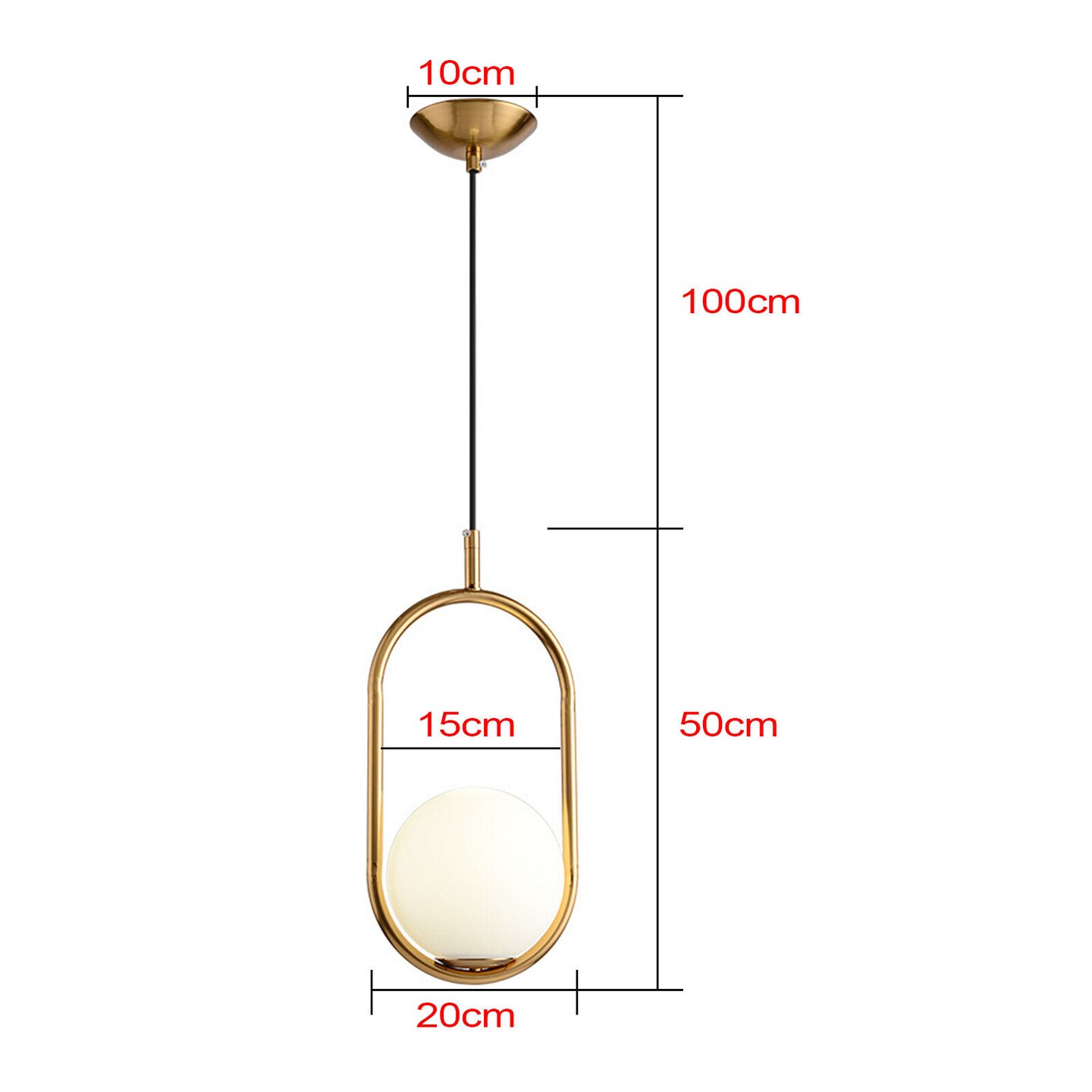 Kitcheniva Modern Gold Glass Ball Pendant Lamp Fixture