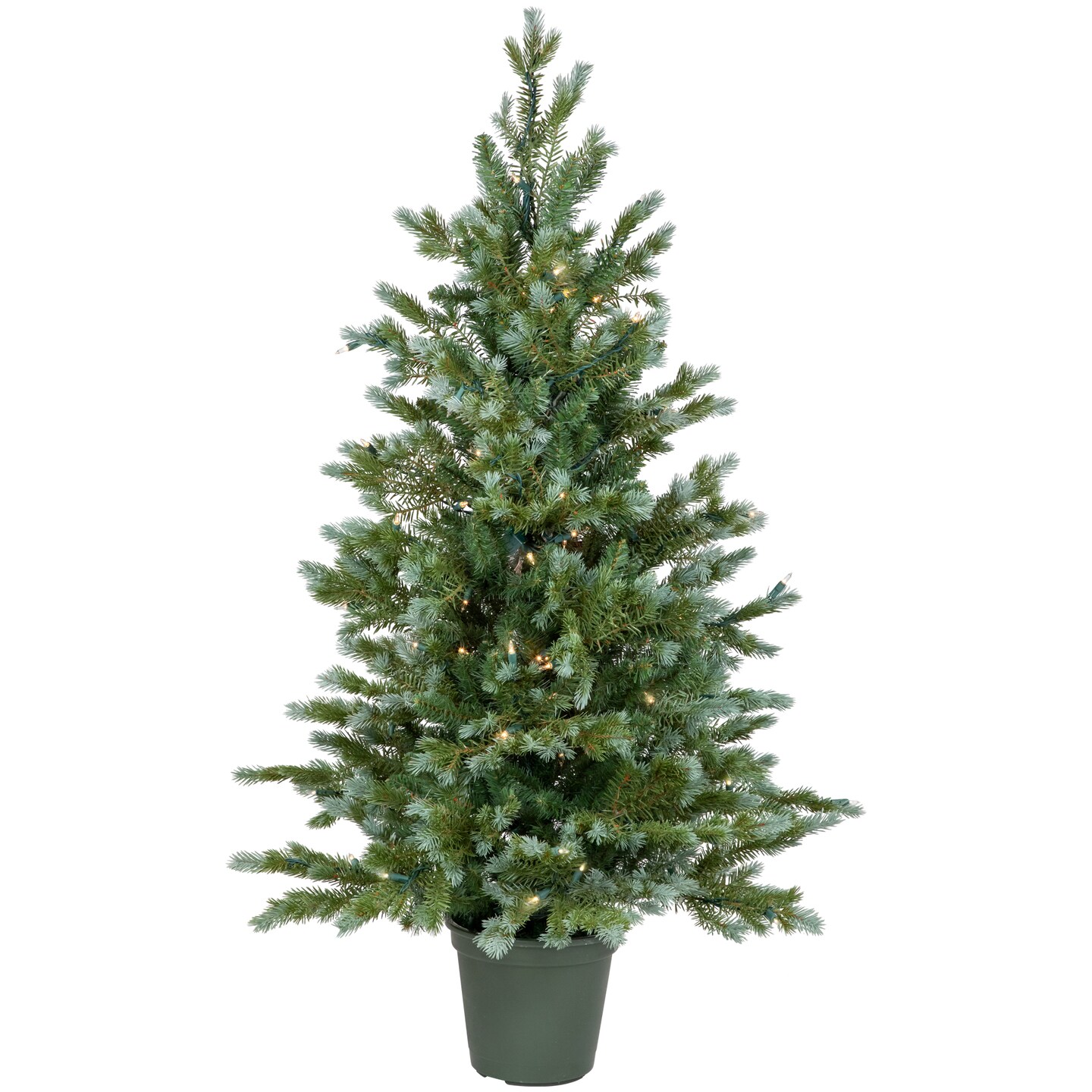 Northlight 4&#x27; Potted Blue Spruce Artificial Christmas Tree, Clear Lights