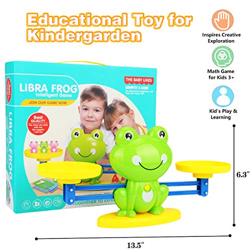 Valentines for Preschoolers Frog Balance Counting Toys for Boys &#x26; Girls Educational Number Toy Fun Children&#x27;s Gift STEM Learning Age 3+ (63 PCS)