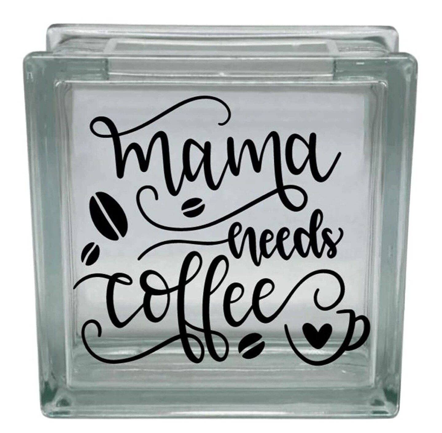 Coffee Station Vinyl Decal Sticker Craft Glass Block Sign Mama Needs