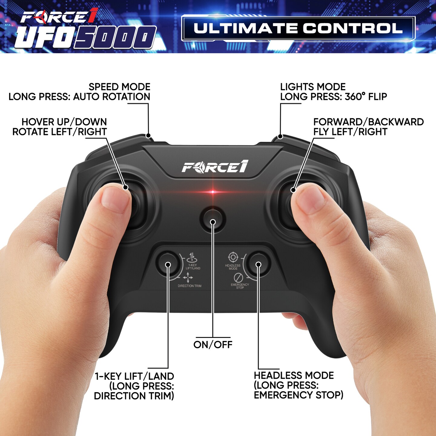 Force1 UFO 5000 LED Mini Drone for Kids