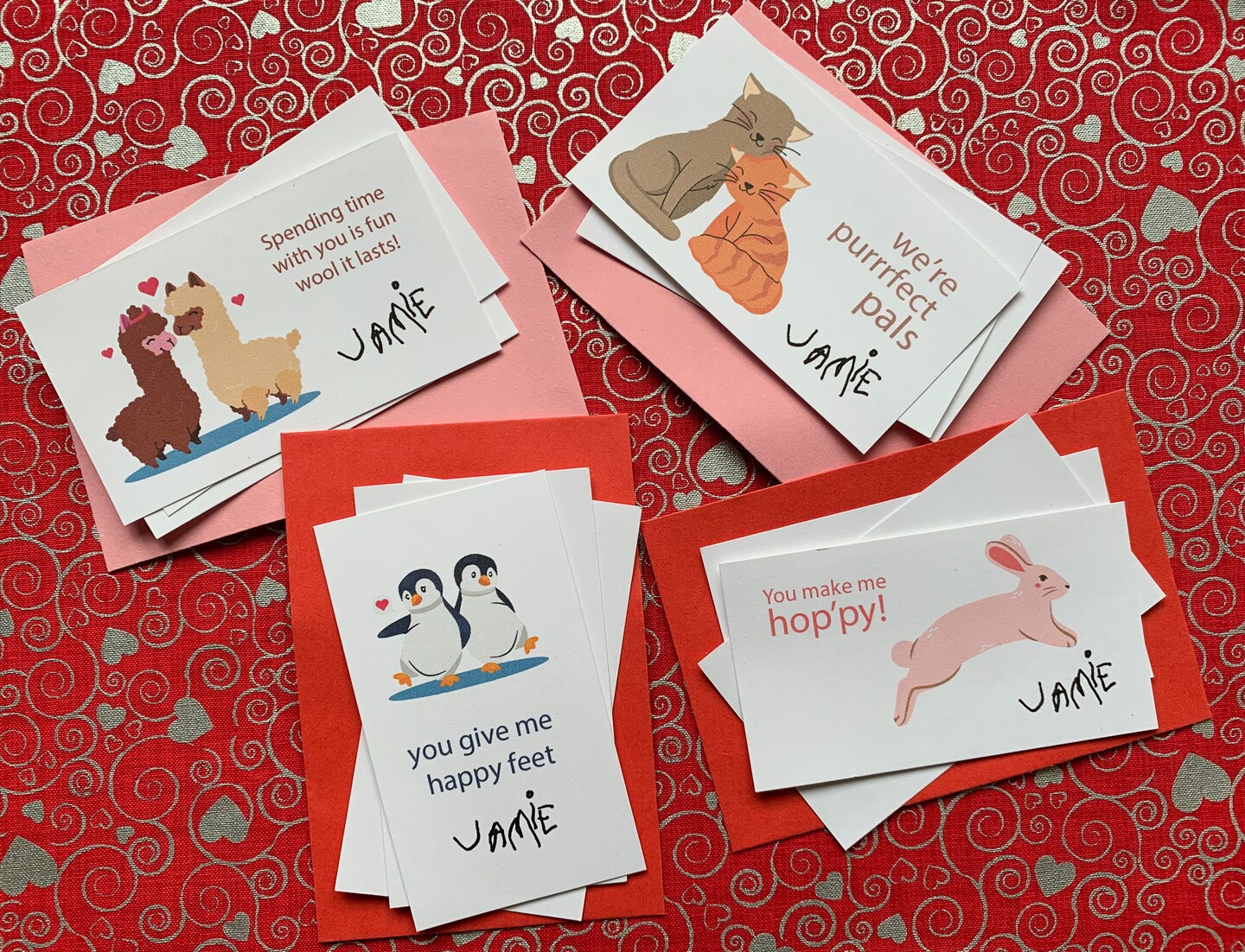 Mini Valentine Cards, Personalized with your handwriting, set of 12 ...