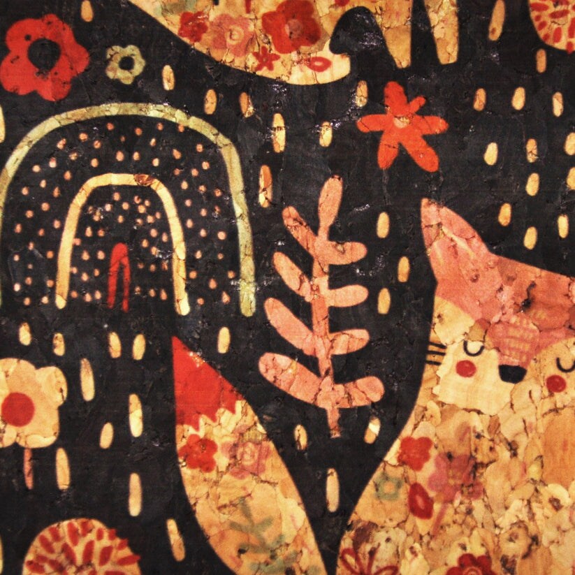 Belagio Cork Fabric, 18" x 15", Fox, Multi