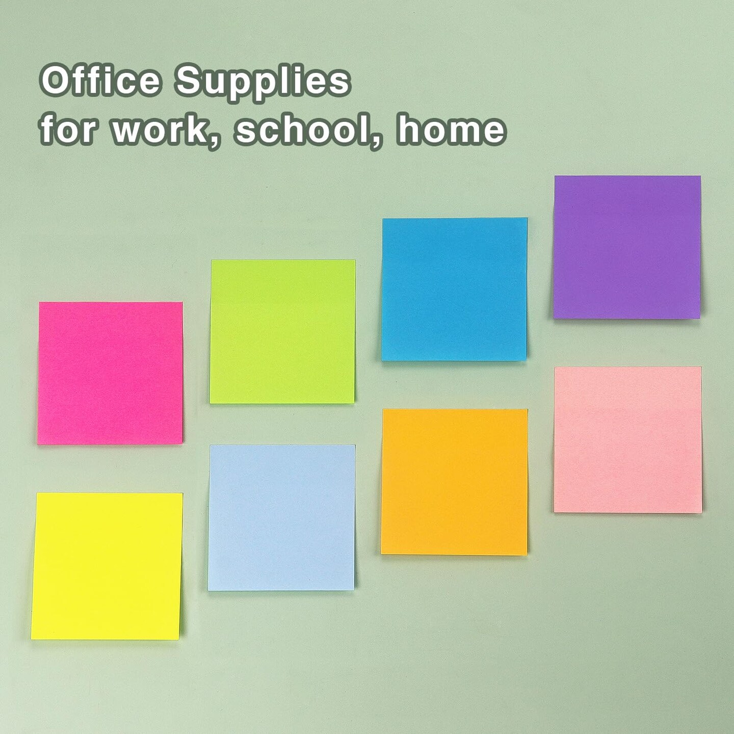 8 Pads Sticky Notes 3x3 Self-Stick Notes 8 Bright Multi Colors Purple Sticky Notes, 90 Sheet/Pad