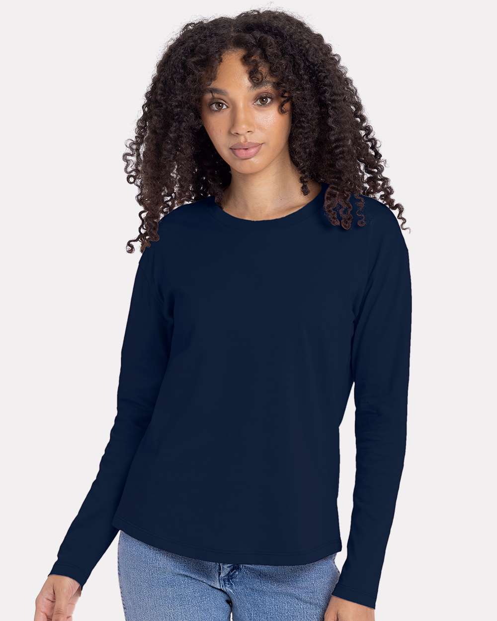 Next Level® Women's Cotton Relaxed Crewneck Long Sleeve T-Shirt