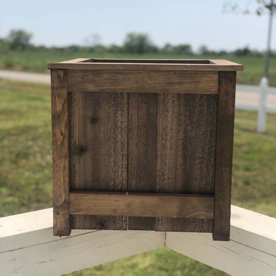 Mowoodwork Wooden Planter Box 18x18x16 Stained with our signature method Mowoodwork Wood Planter Box 18x18x16 Stained with our signature method