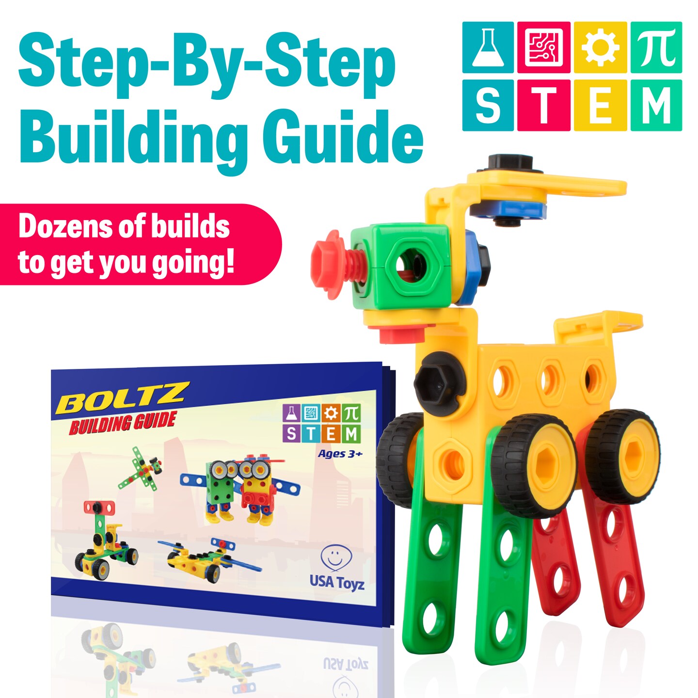 USA Toyz Boltz STEM Educational Toys for Kids - 101 Pc
