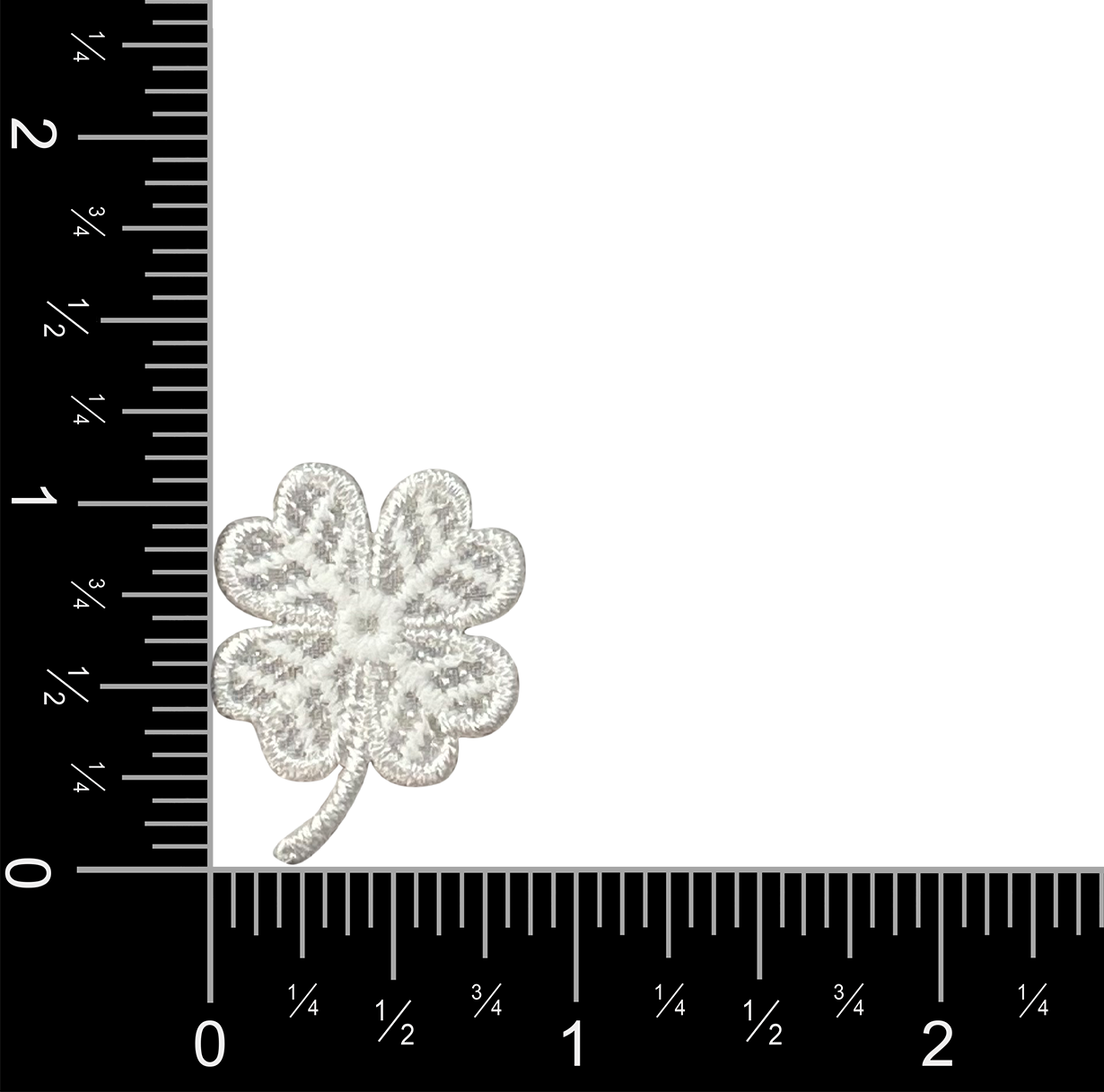 Set of 3, White Shamrock, Clover, Embroidered, Iron on Patch