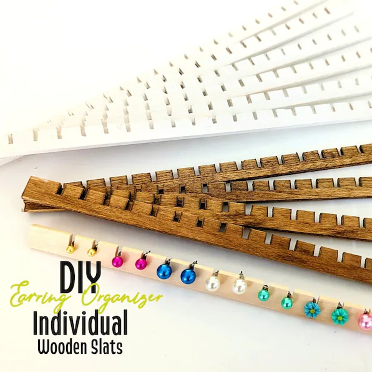 10" Custom Sized Wooden Earring Slats, Hand Made Earring Holder Slats