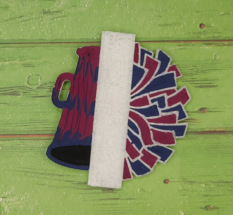 Cheer Megaphone &#x26; Pom Poms Silicone Freshie Mold