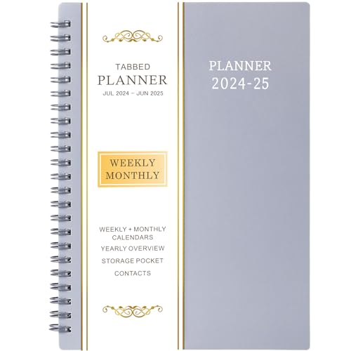 Academic Planner 2024-2025, Weekly and Monthly Planner, Jul. 2024 - Jun. 2025, 6.25&#x22; &#xD7; 8.3&#x22;, Tabs, Inner Pocket, Strong Twin-Wire Binding, Improving Your Time Management Skill