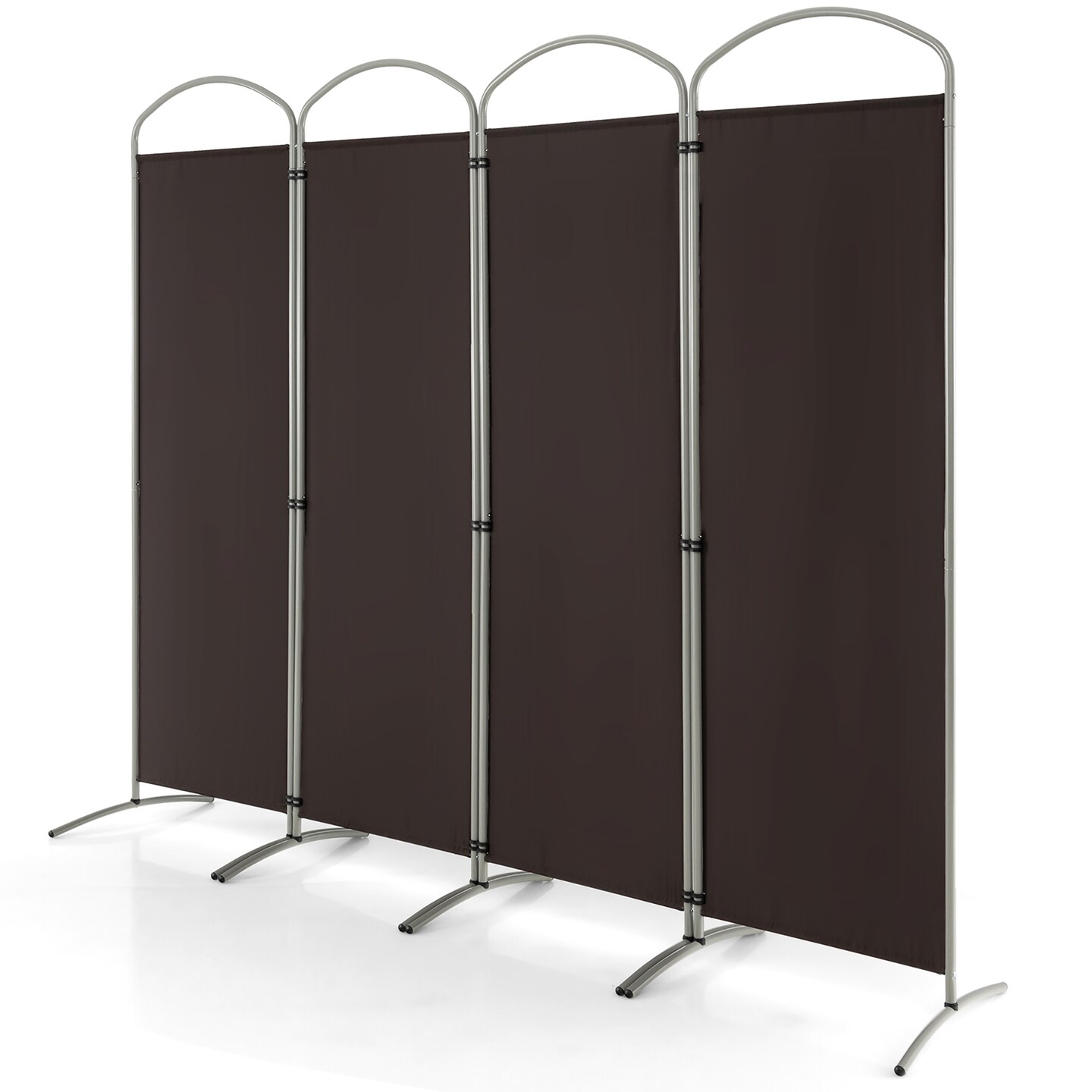 Costway 4 Panels Folding Room Divider 6 Ft Tall Fabric Privacy Screen Black/Brown/Grey/White