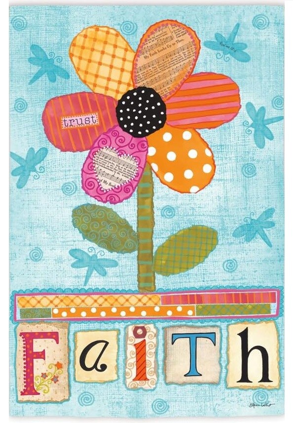 Faith Banner Inspirational House Flag Flower