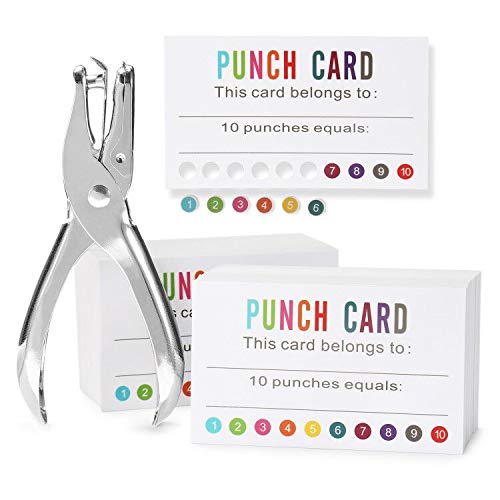 200 PCS Punch Cards Reward Punch Cards for Classroom Behavior Incentive Awards for Kids Students Teachers Home Classroom School Business Loyalty Gift Card - 3.5" x 2"