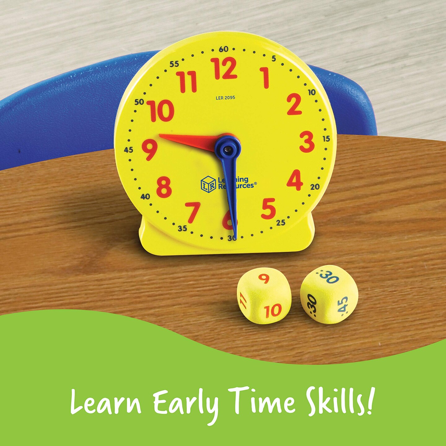 Learning Resources Time Activity Set - 41 Pieces, Ages 5+,Clock for Teaching Time, Telling Time, Homeschool Supplies, Montessori Clock