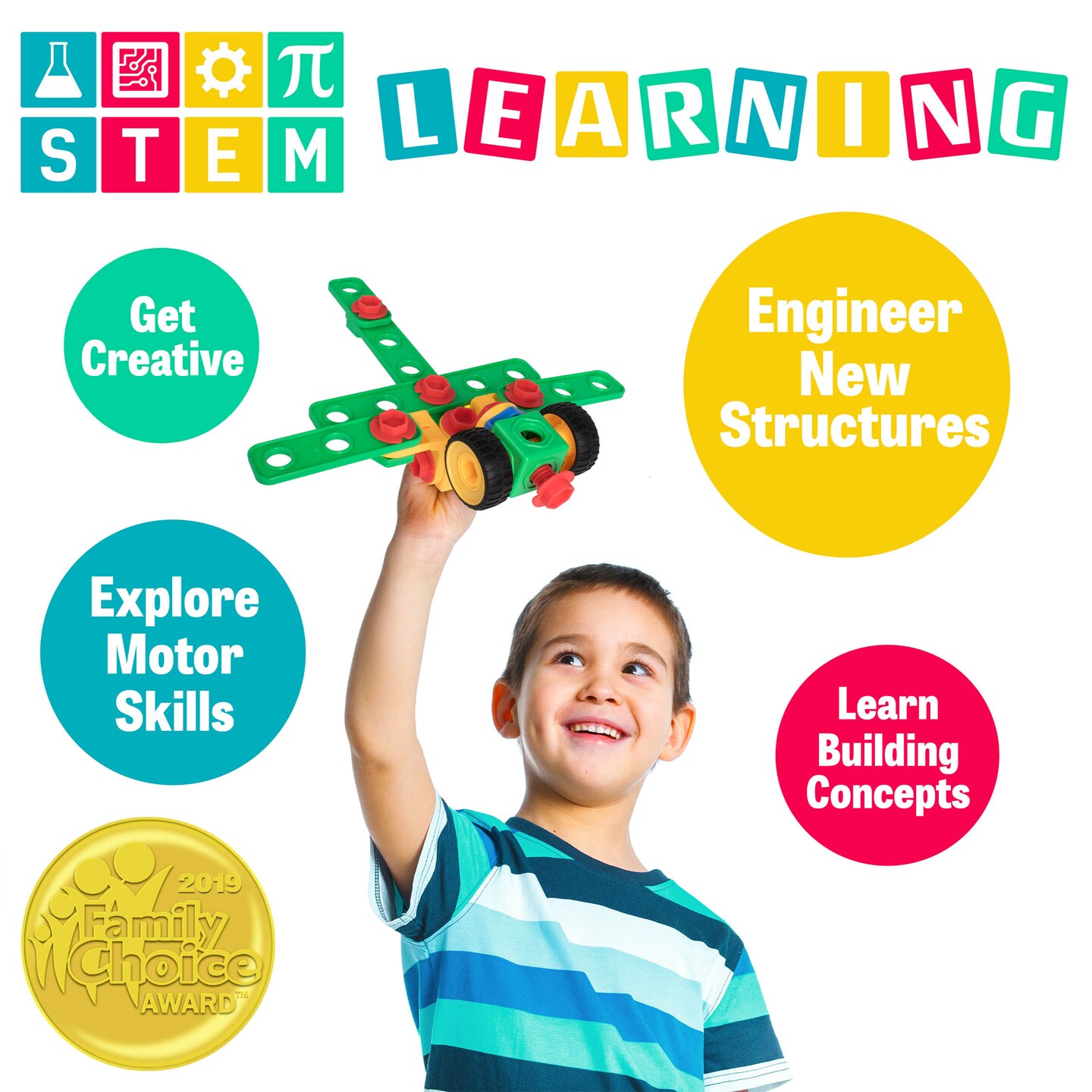 USA Toyz Boltz STEM Building Toys - 163 Pc