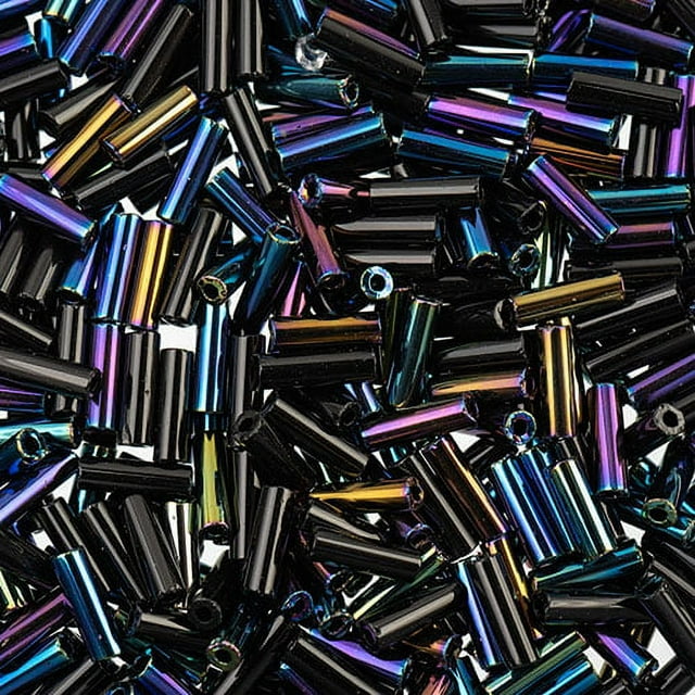 John Bead Size 3 Mixed Czech Glass Bugle Beads, 500g