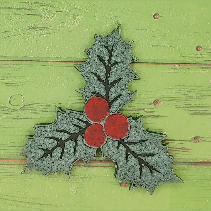 Christmas Holly Silicone Freshie Mold