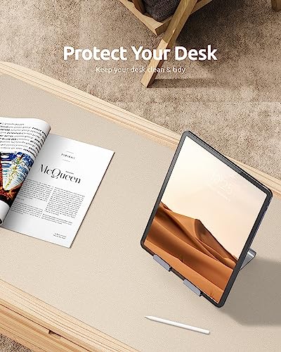 YSAGi Leather Desk Pad Protector, Office Desk Mat, Large Mouse Pad, Non-Slip PU Leather Desk Blotter, Waterproof Laptop Desk Writing Pad for Office and Home (23.6&#x22; x 13.8&#x22;, Eggshell)