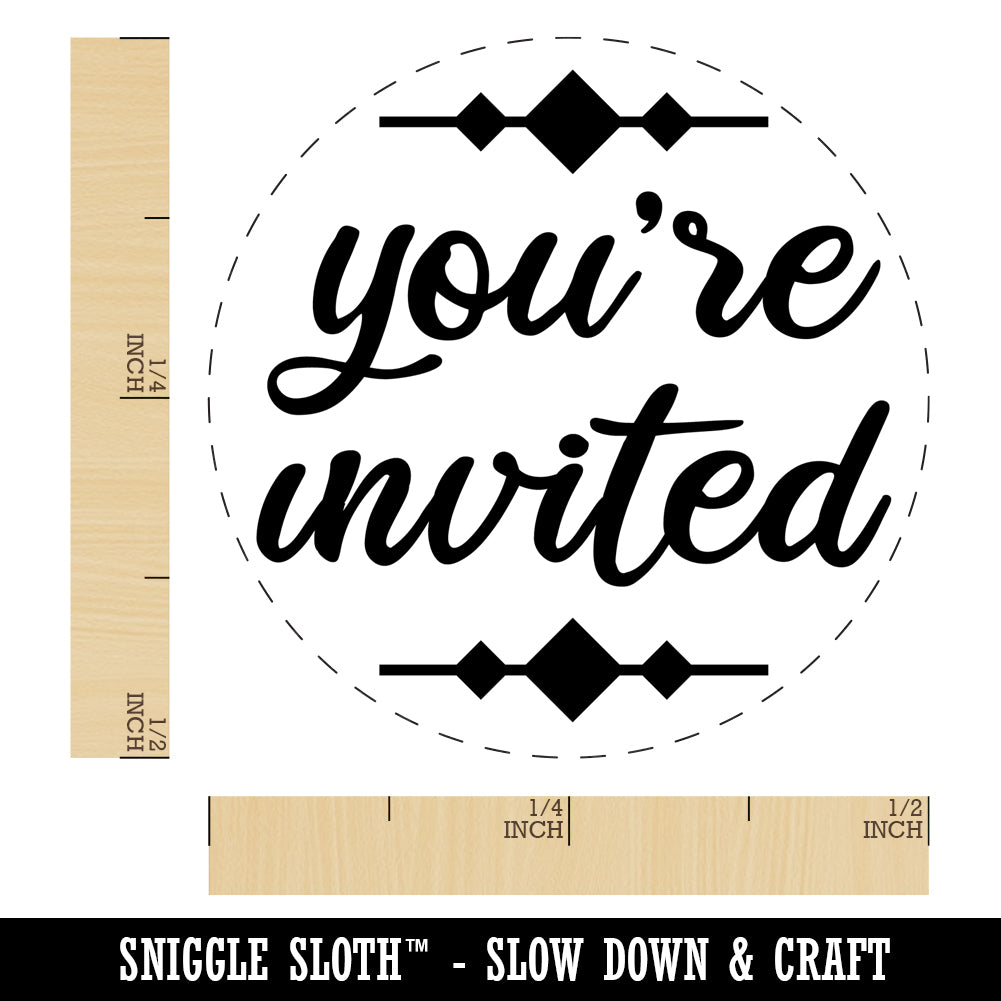You&#x27;re Invited Script Self-Inking Rubber Stamp Ink Stamper for Stamping Crafting Planners