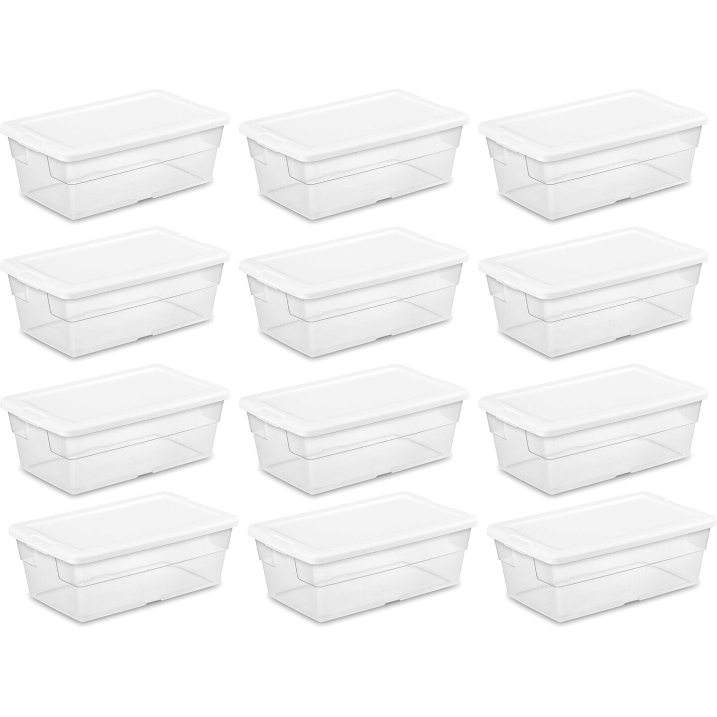12 PCS 6 Quart Stackable Storage Box with Lid