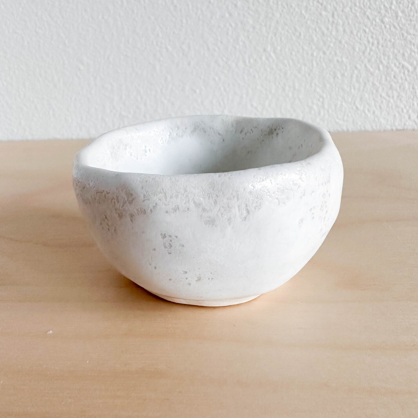 Matte white pinch pot, ceramic clay, handmade, tiny cute mini, minimalist  decor, speckled, small ring dish, dip sauce bowl, air plant holder