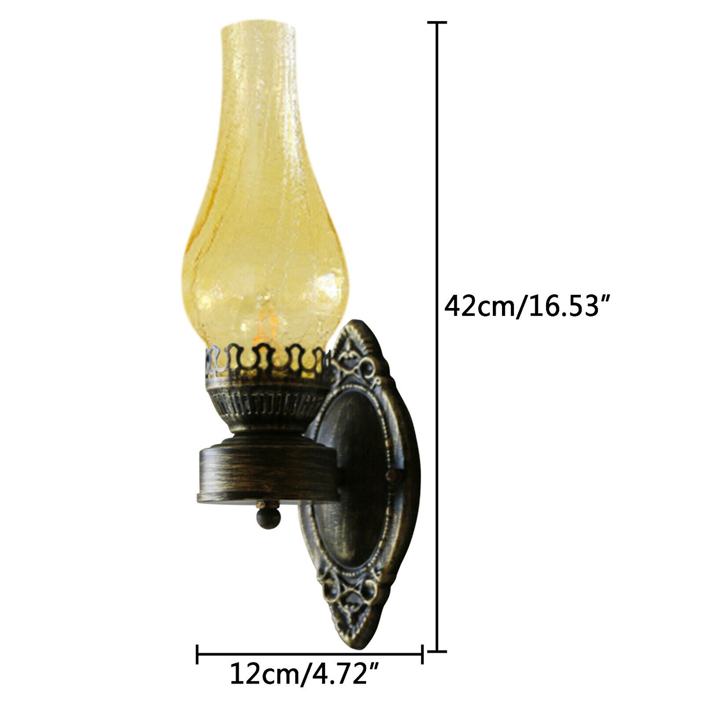 Kitcheniva Retro Wall Lamp Sconce Glass and Iron Light Fixture